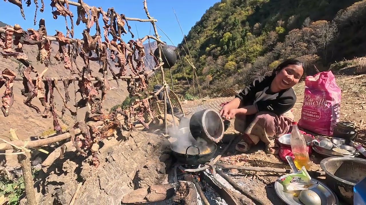 High Altitude Village Life in winter || lajimbudha ||