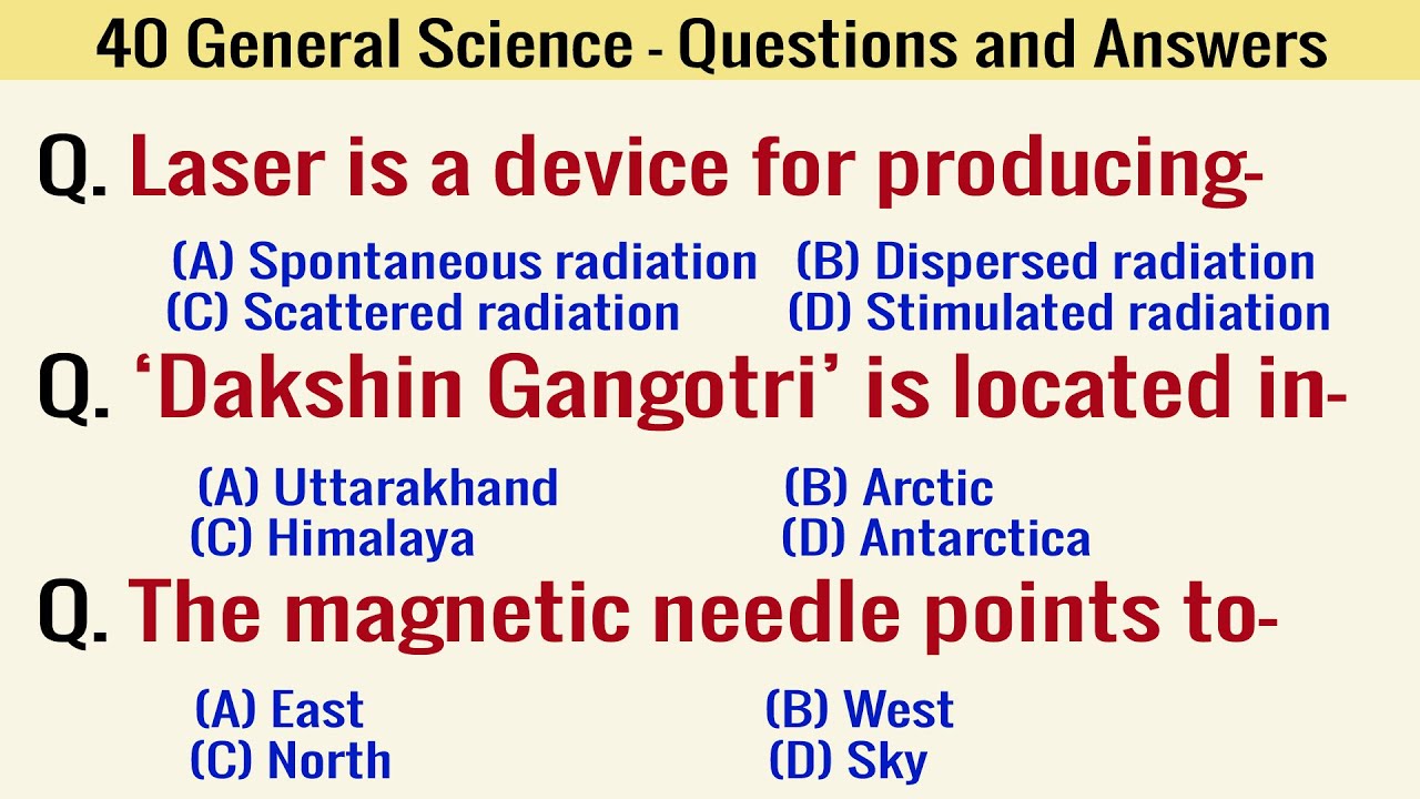 40 General Awareness GK MCQs | Science GK Questions and Answers | Science Trivia Quiz | India GK