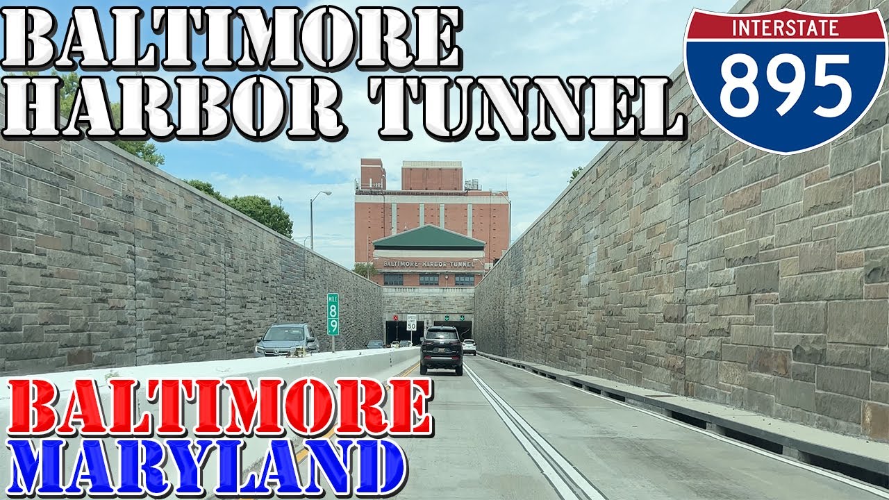 Baltimore Harbor Tunnel - I-895 - Underwater - Baltimore - Maryland - 4K Infrastructure Drive