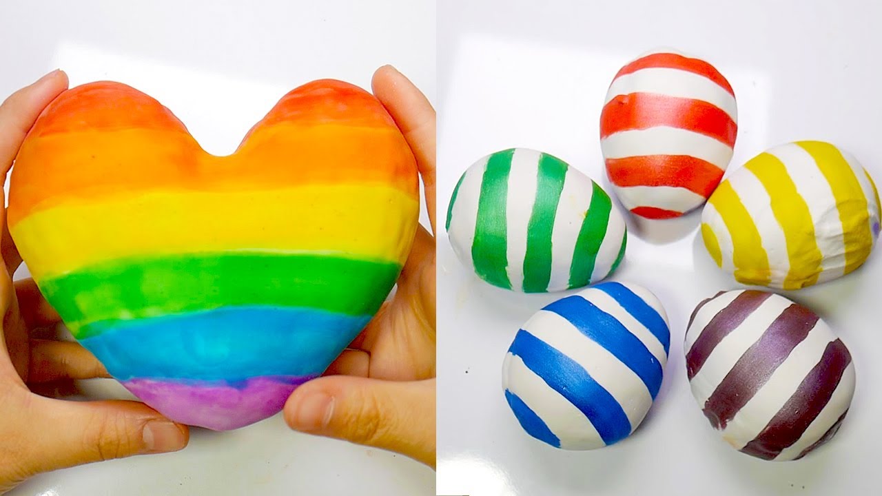 Rainbow Plaster Clay Cracking 🌈 | Satisfying Slime ASMR Videos 122