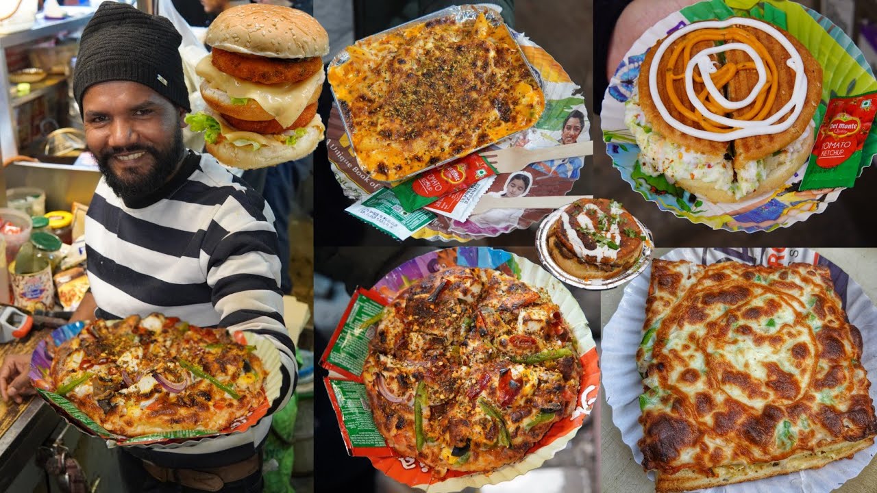 ZZZ Monster Pizza, Tandoori Cheese Burger, Baked Pasta & More || Delhi Street Food