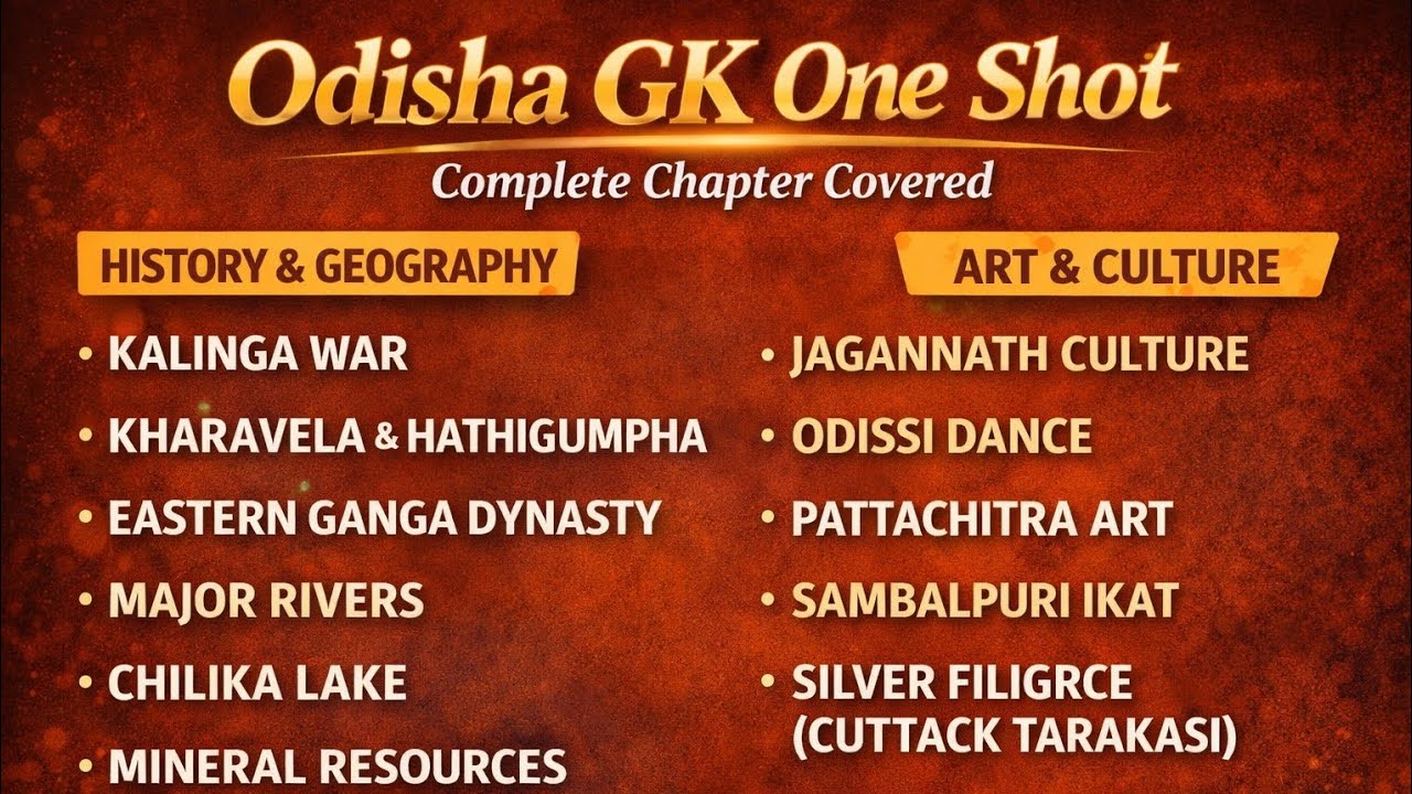 Complete Odisha GK | One Shot | Odisha history geography art and culture | OSSSC CGL | Exams Odia | 
