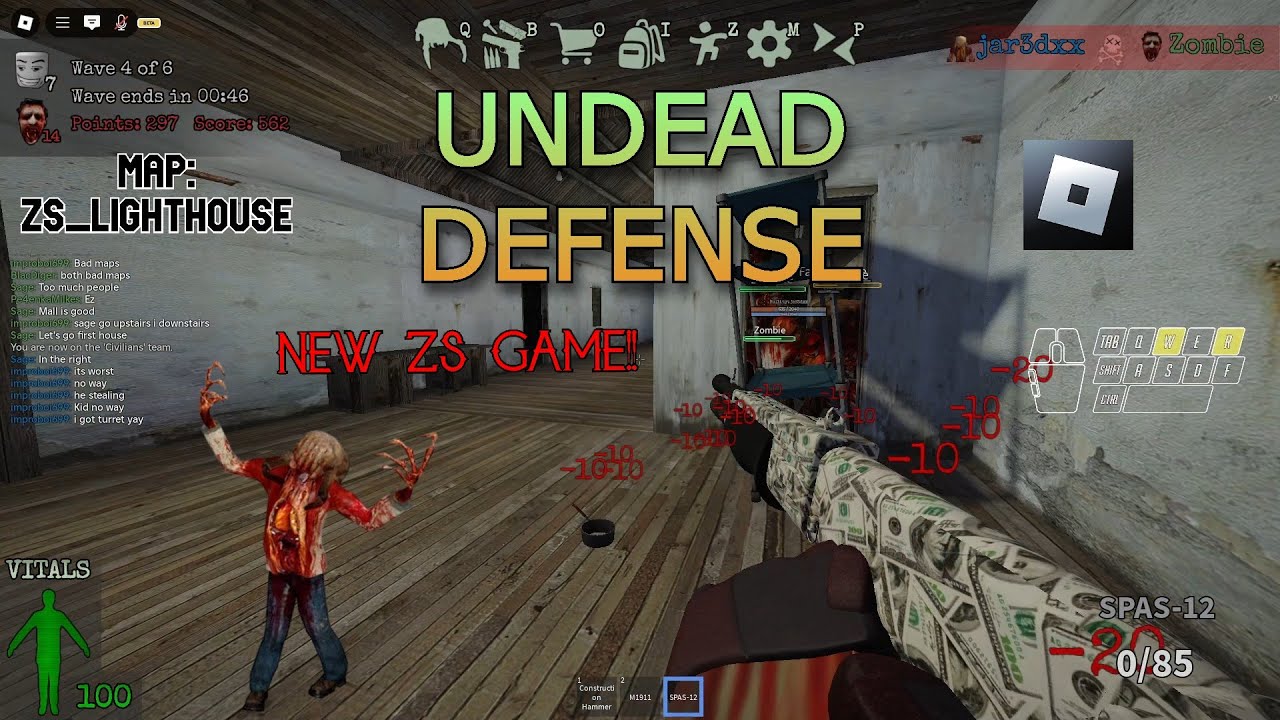 ZOMBIE SURVIVAL WIN as HUMAN - LIGHTHOUSE MAP | Undead Defense on @Roblox