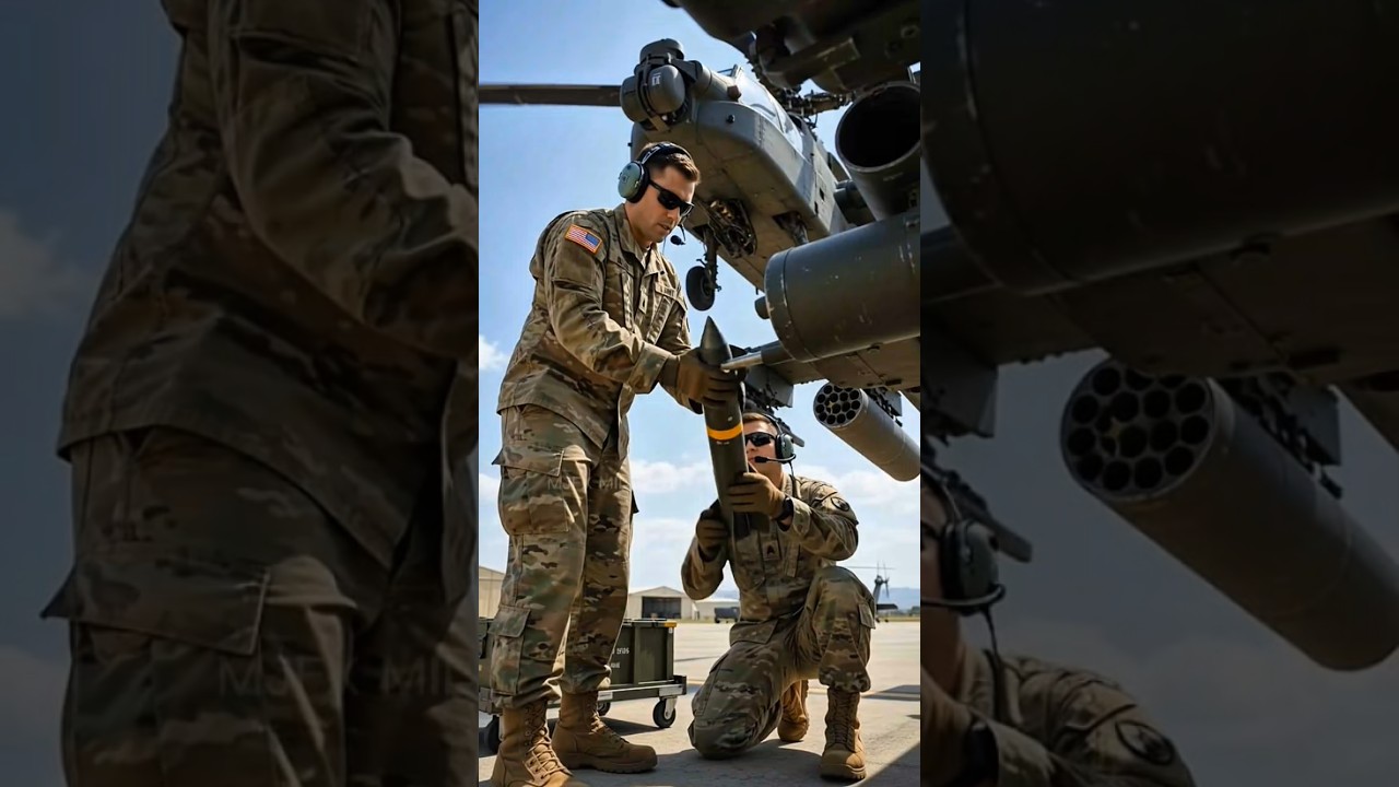 Watch U.S. Army Crews Arm the AH-64 Apache with Live Rockets & Hellfire Missiles Before Mission! 🚁🇺🇸