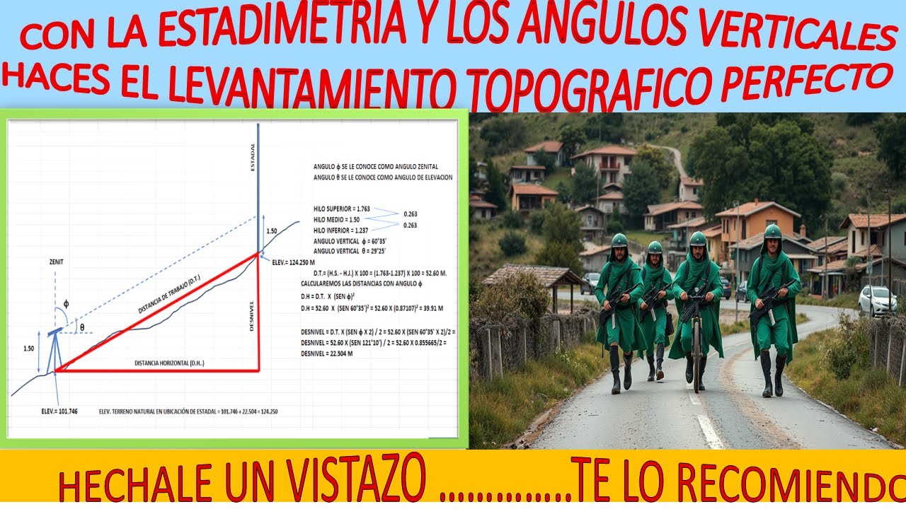 VIDEO 16  CALCULO DE DISTANCIA HORIZONTAL Y VERTICAL POR ESTADIMETRIA USANDO EL ANGULO ZENITAL.