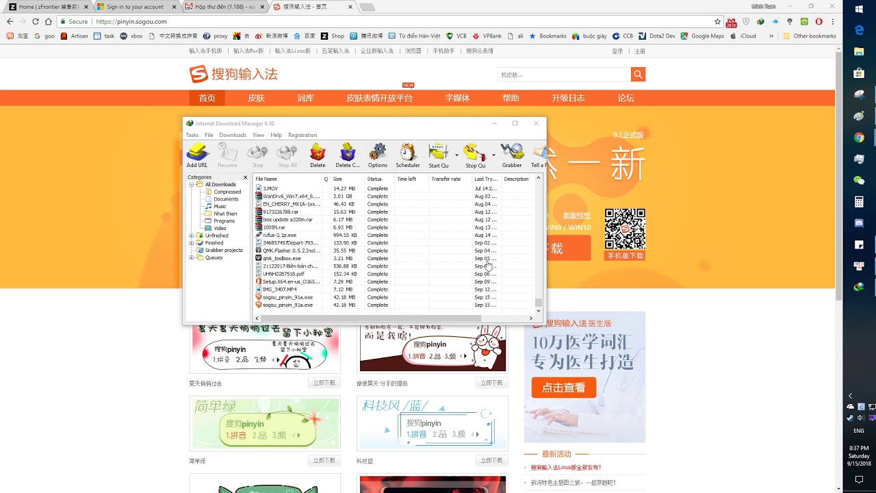 Hướng dẫn c&agrave;i Sougou pinyin shurufa 搜狗拼音输入法