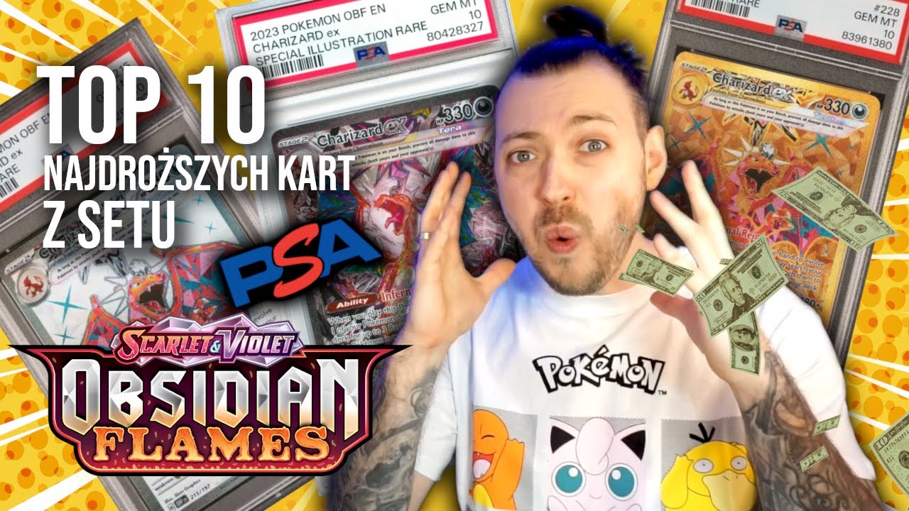 TOP 10 NAJDROŻSZYCH Kart POKEMON PSA z Setu OBSIDIAN FLAMES  🤑