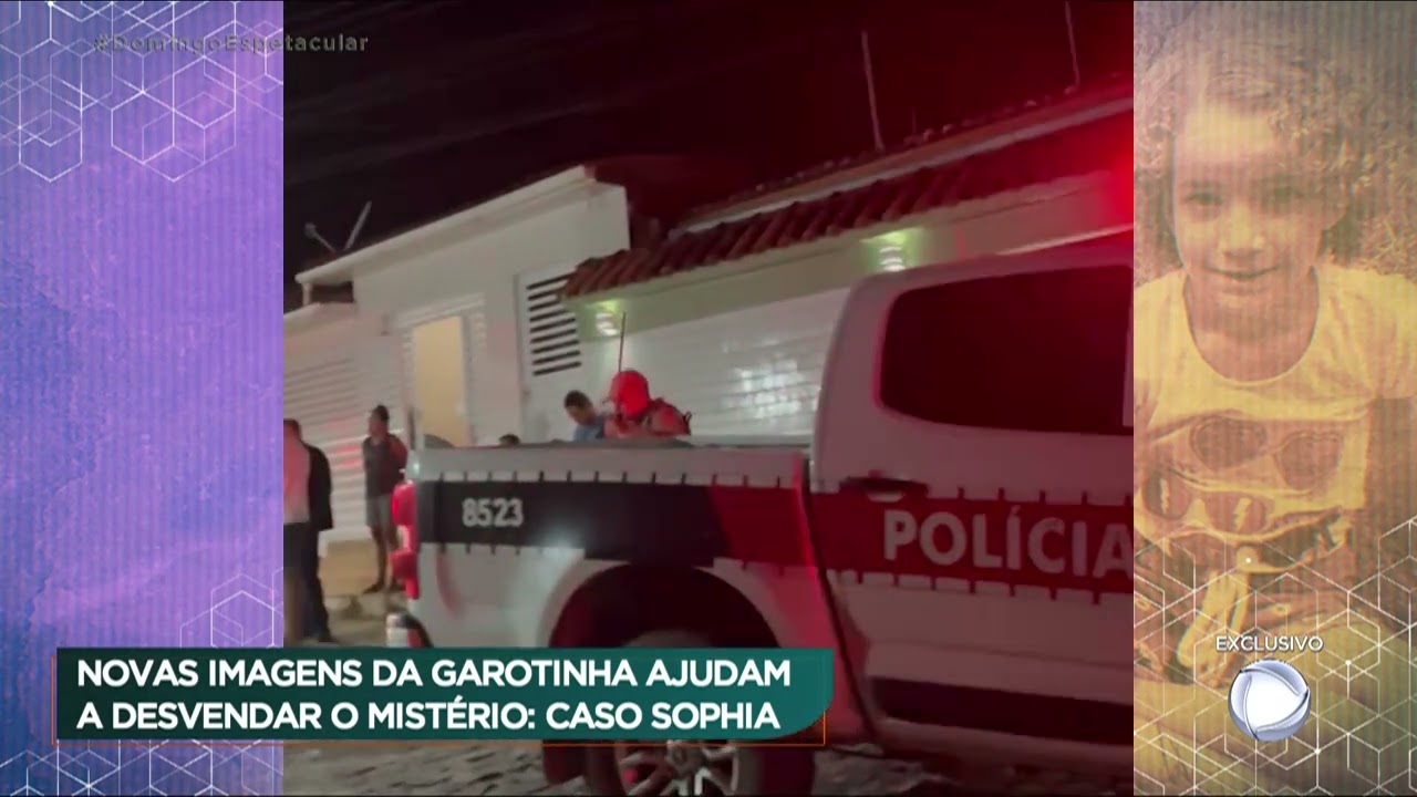 Caso Sophia: Domingo Espetacular mostra novas imagens que podem ajudar a esclarecer morte