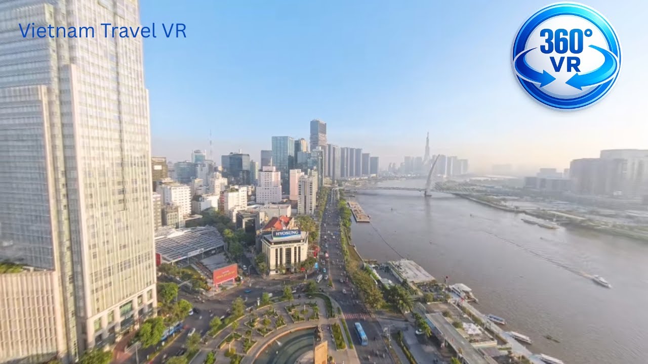 Saigon Riverside From Above 360° VR | Ho Chi Minh City Aerial View 8K