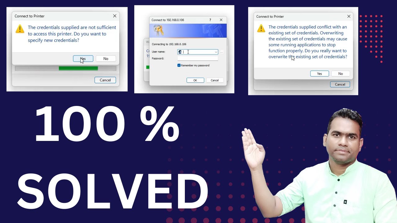 Connect to printer Fix ID/Password Error When Sharing Printer via IP Address | Printer
