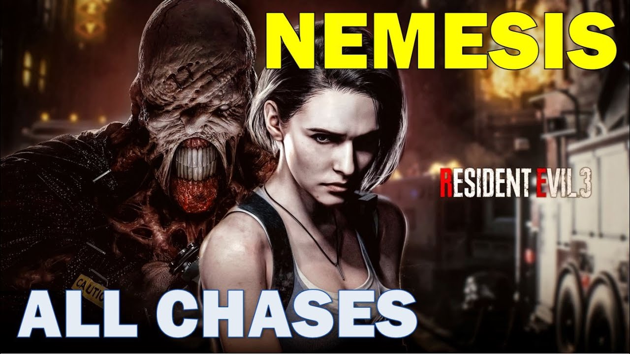 Resident Evil 3 Remake: All Nemesis Chase Scenes (RE3 Nemesis Chase Sequences & Cut Scenes)