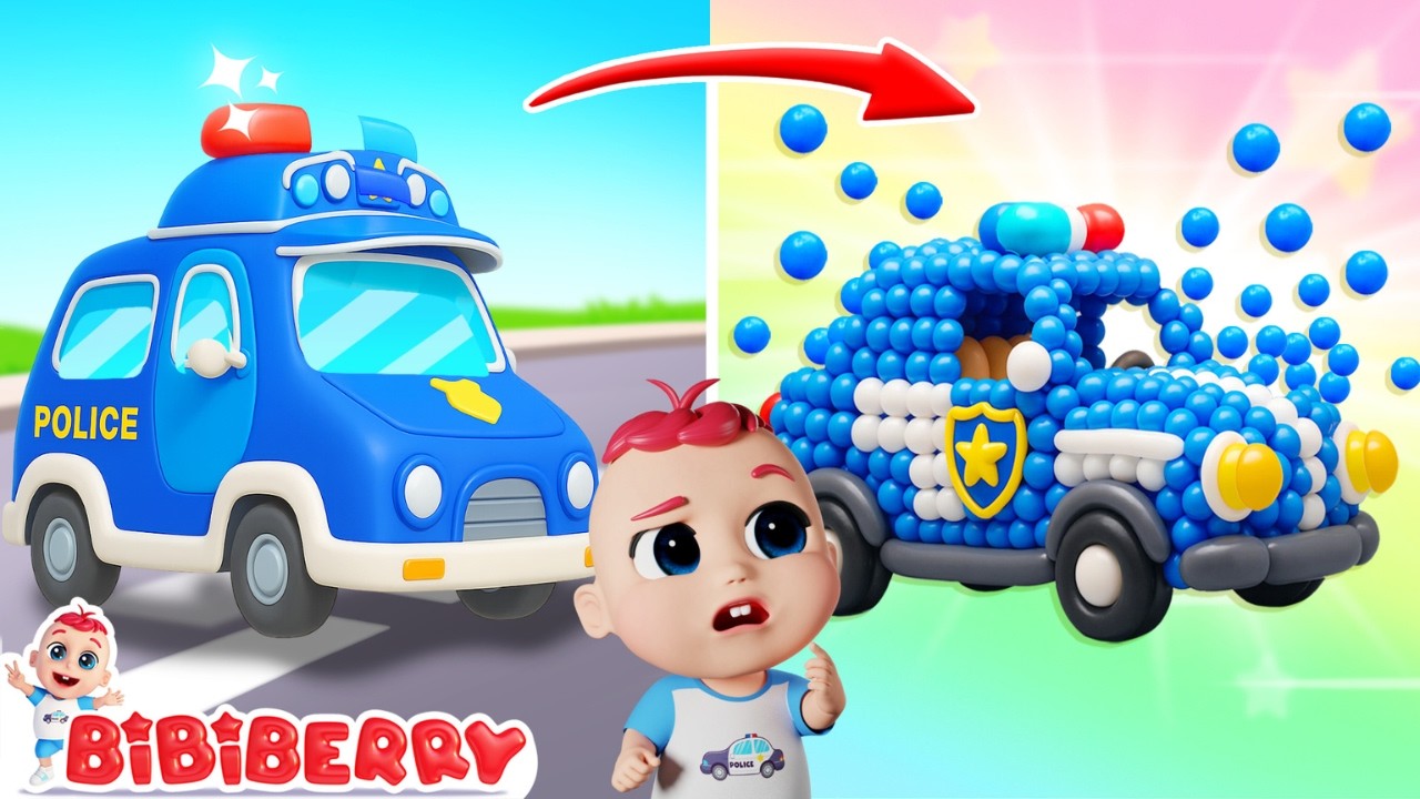 Little Police Team in Action! 🚓🚨 Police Song | Wheels on the Rescue Car | Bibiberry Nursery Rhymes