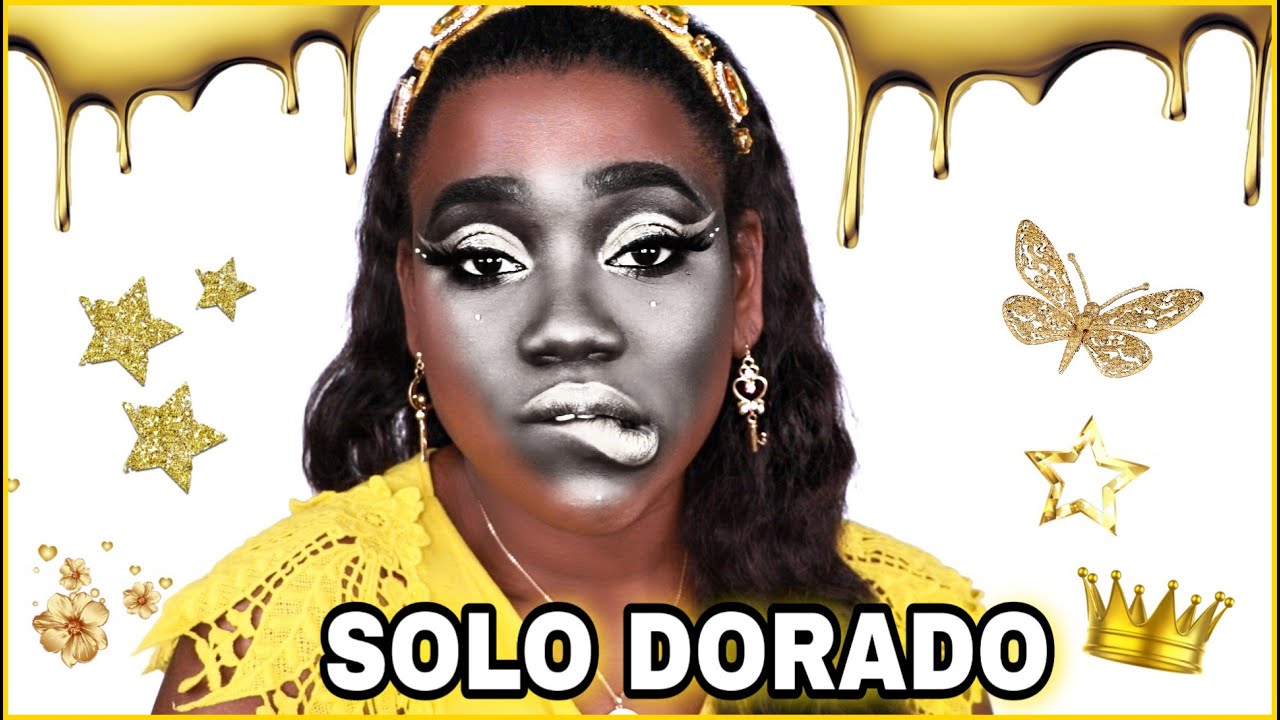 ME MAQUILLO SOLO CON COLOR DORADO Y ASI QUEDE *oro 24K*