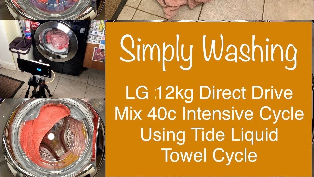 LG 12kg, Mix 40c Intensive Cycle Using Tide Liquid Washing Towels