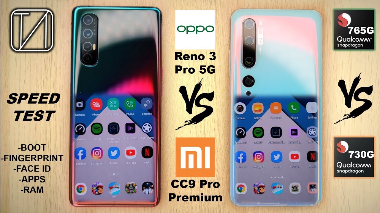 Oppo Reno 3 Pro 5G vs Xiaomi Mi Note 10 Pro Speed Test