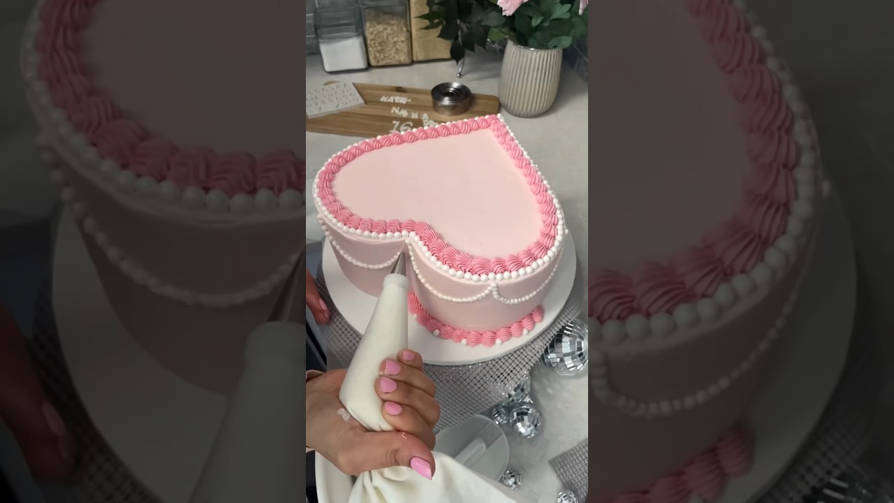 Sweet sixteen pink heart cake