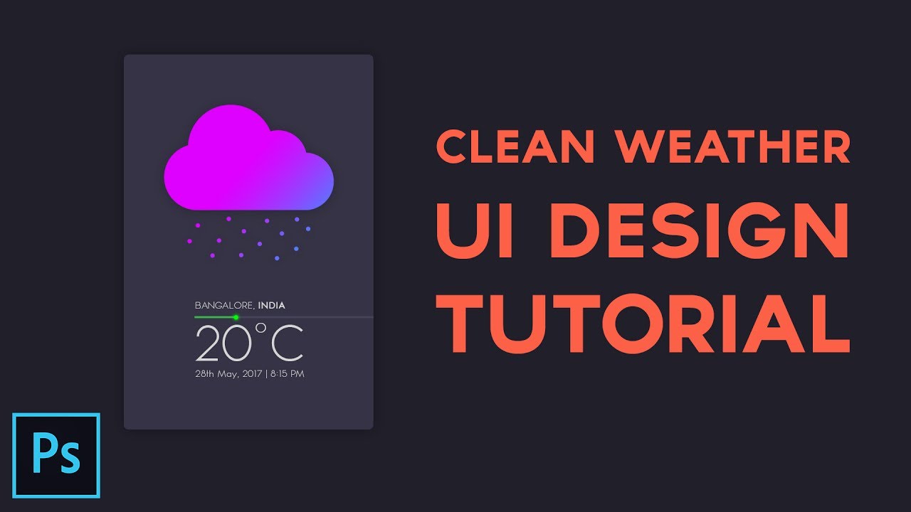 Create a Simple & Clean UI Design in Photoshop CC - 2017