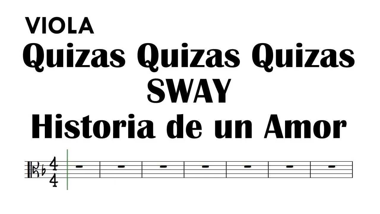 MEDLEY Quizas Quizas Sway Historia de un Amor Viola Sheet Music Backing Track Partitura Cha Cha