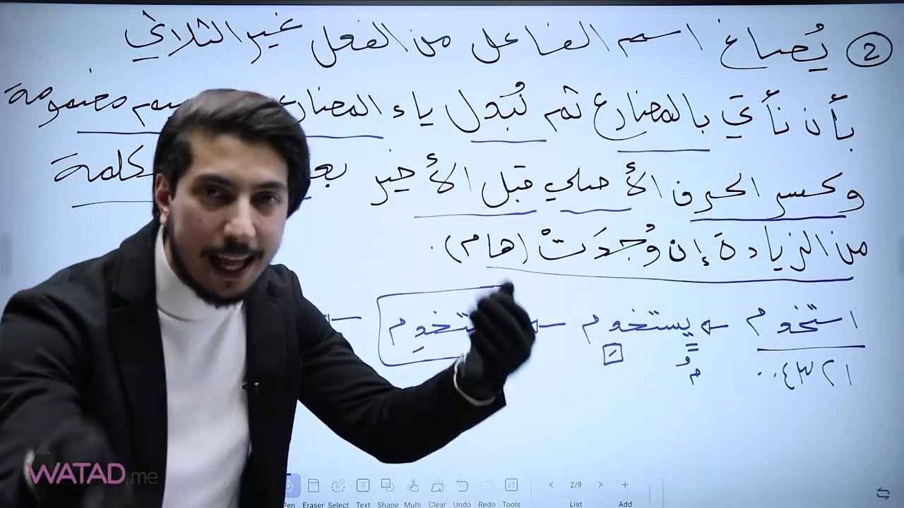 عااجل شرح ومراجعة قاعدة اسم الفاعل واسم المفعول الوحدة الثامنة للفصل الثاني توجيهي2008 أ.معاذ الحاوي