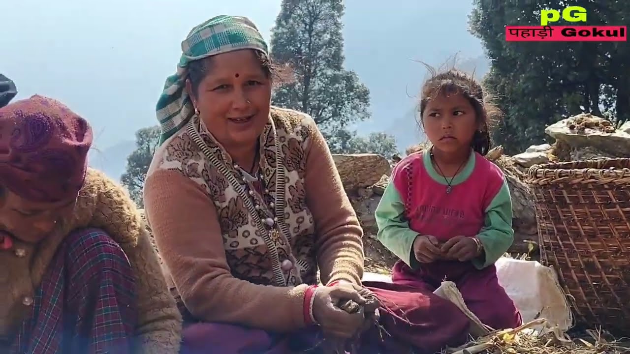 पहाड़ी महिलाओं के साथ खेतों में झोडा चाचरी मस्ती और मनोरंजन  . pahadi lifestyle blog 