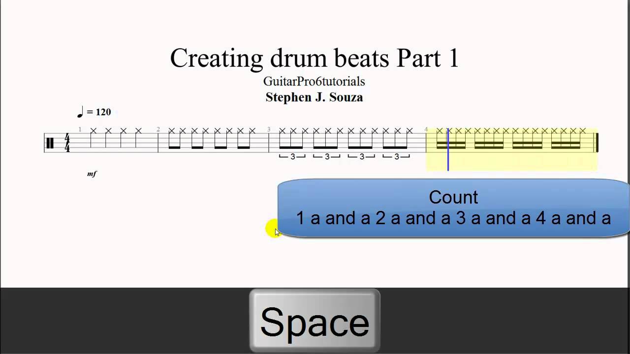 Guitar Pro 6 tutorial - Creating drum beats Part 1