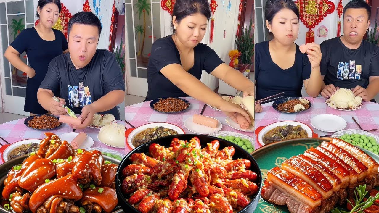 蠢老公想让我吃芥末，不料我偷偷调换火腿肠，他被辣的直掉眼泪【东北欠登哥】