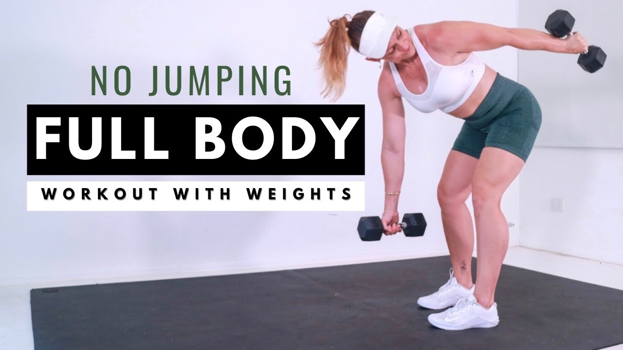 Full Body No Jumping Dumbbell Workout at Home