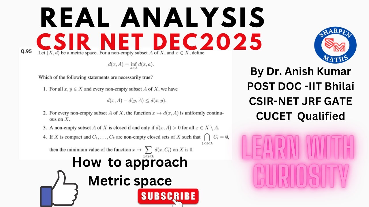CSIR-NET Dec 2025 Real analysis solution || Metric space ||Que - 9167102029