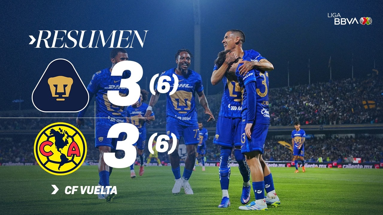PUMAS 3-3 AM&Eacute;RICA (6-6) RESUMEN | 😰 🐾 DRAM&Aacute;TICO cierre de los Cuartos de Final, el L&Iacute;DER sobrevive