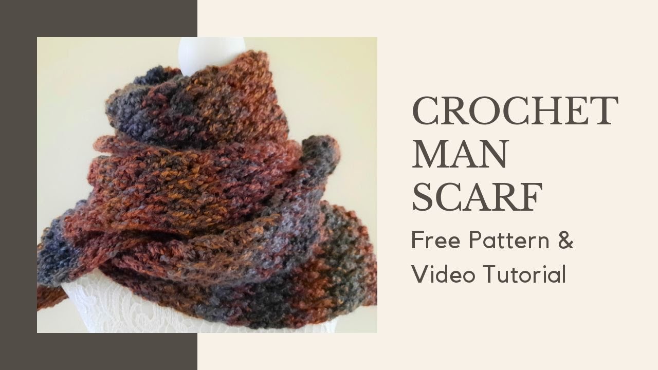Crochet Masculine Man Scarf (Easy) | Crochet Alpine Stitch Stylish Scarf for Men & Free Pattern