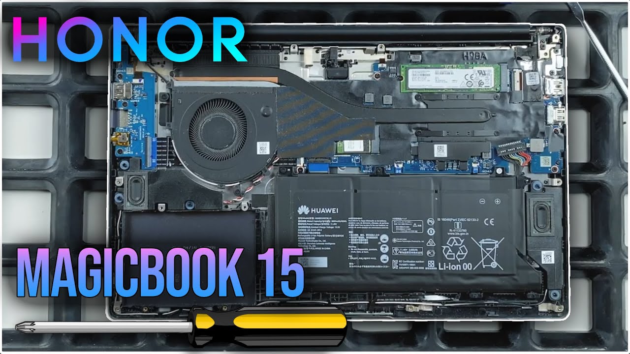 Honor Magicbook 15 von innen - RAM, SSD, Akku, Lüfter wechseln