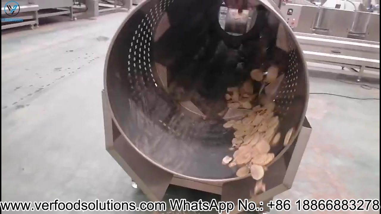VERFOODSOLUTIONS Fried Potato Chips Continuous Flavoring Machine Test for Australia Customer