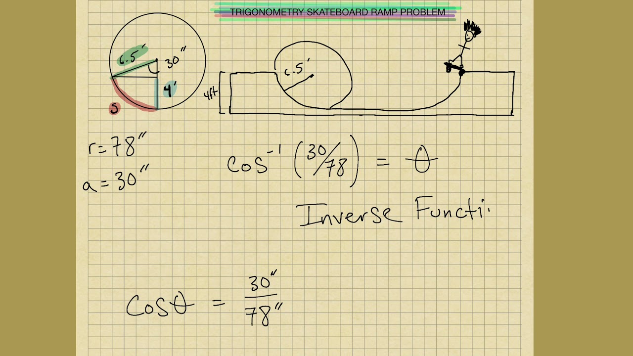 TRIGONOMETRY, Skateboard Ramp Problem.