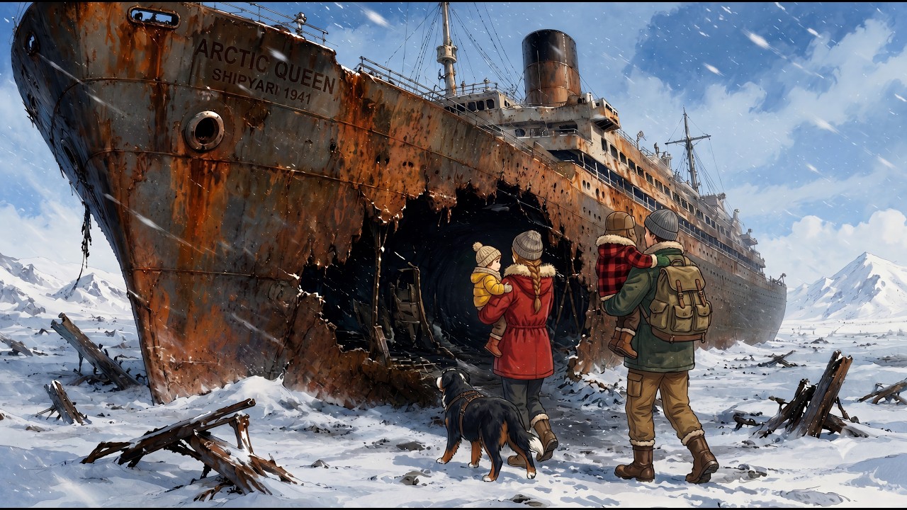 A Family Trapped by an Arctic Blizzard Shelters in an Abandoned Shipwreck | Survival Ghibli