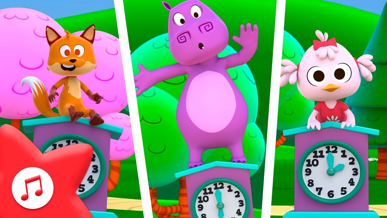 Hickory dickory dock com animais | Canções do Zoo - Músicas Infantis