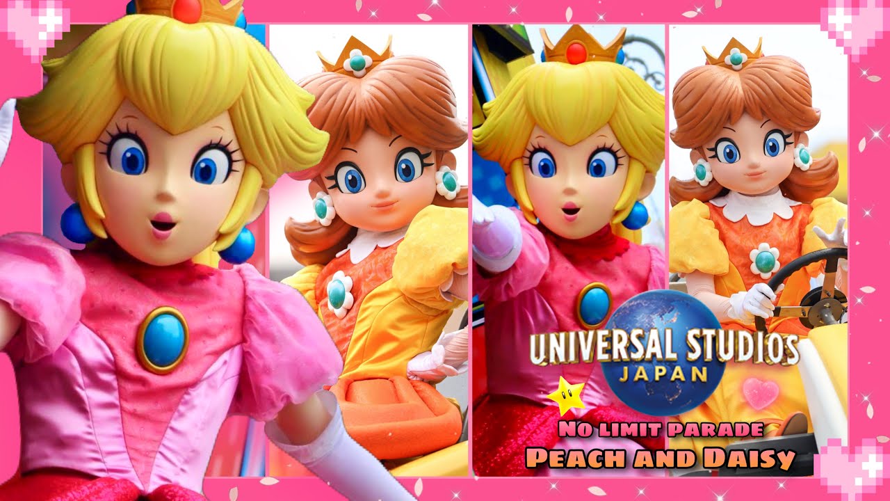 💗 Universal Studio Japan (NO Limit Parade) Peach and Daisy Mascot Moments 🌸