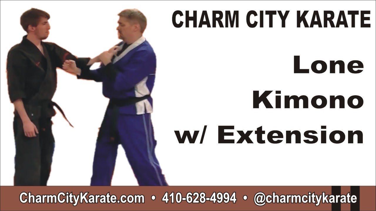 Lone Kimono with extension - Kenpo self defense technique for a left hand lapel grab