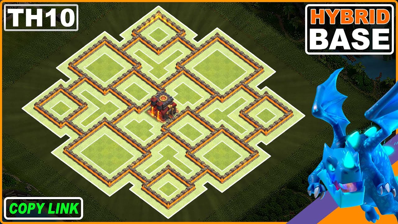 Ultimate Town Hall 10 Hybrid Base Layout for Clash of Clans! 🏰 (TH10 Base Link Included)