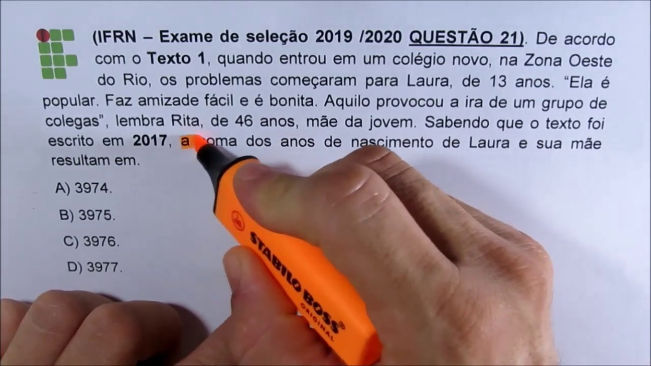 IFRN - QUESTÃO 21. SOMA E SUBTRAÇÃO. Micamática.
