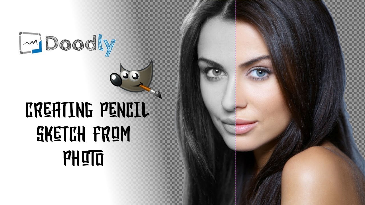 Doodly - Create Pencil Drawing from Photo using Gimp