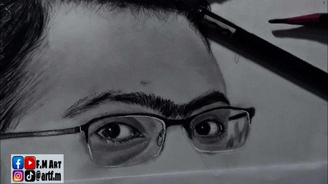 how to draw Glasses On A Face|Step by Step for beginners|How to draw specs |fmart