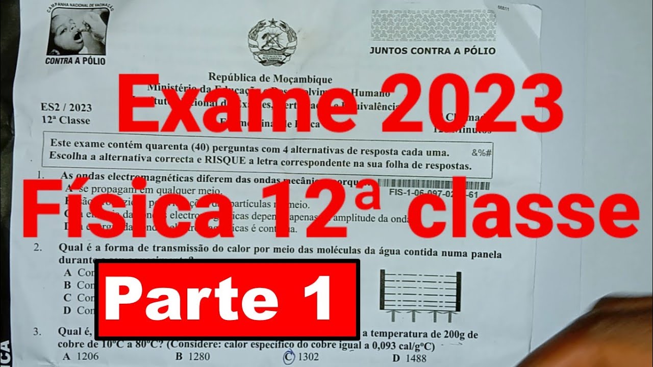 Parte 1: Resolução do exame de física 2023 12ª classe