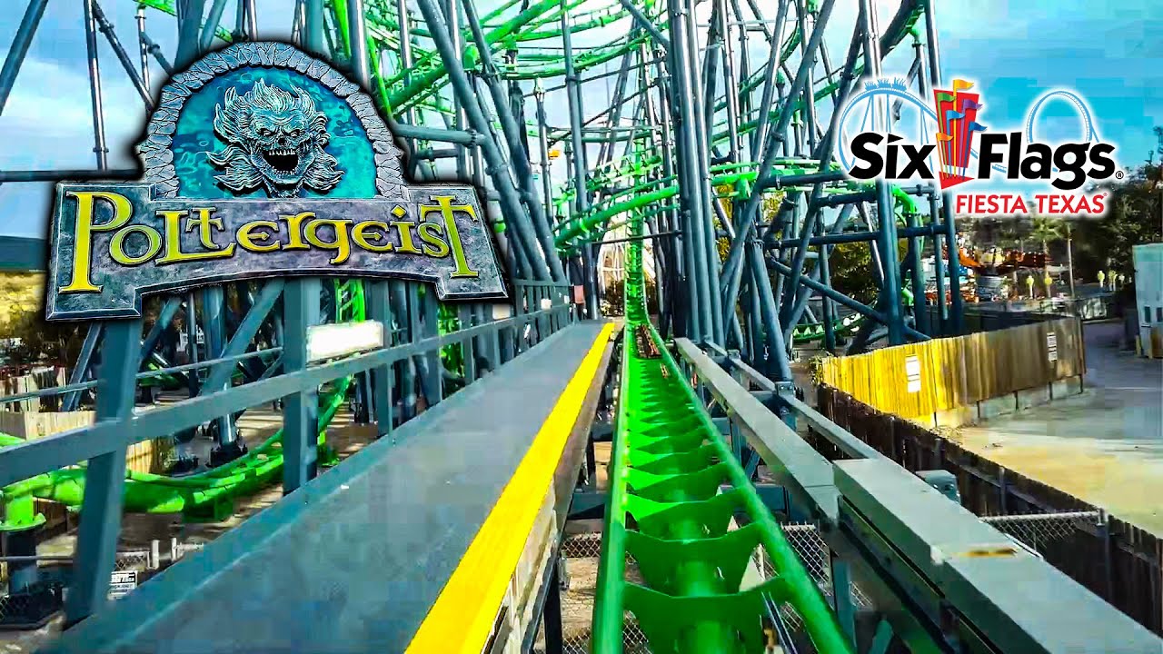 September 2021 New Poltergeist with Queue On Ride Front Seat HD POV Six Flags Fiesta Texas