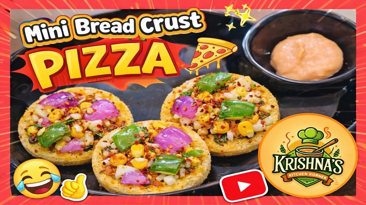 Mini Bread Crust Pizza :सिर्फ ब्रेड से बनाओ गोल-गोल Mini Pizza | 5 Minute Instant Bread Pizza Recipe