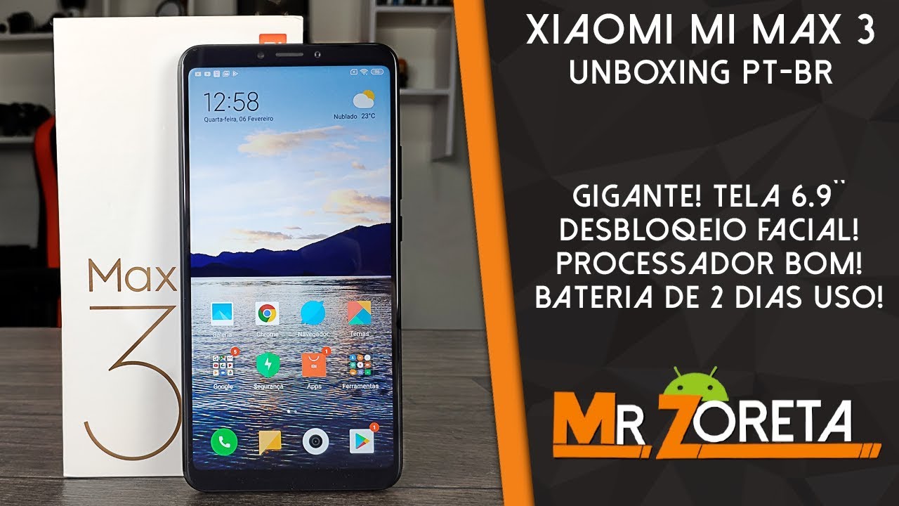 Xiaomi Mi Max 3 - 2 Dias de bateria! Tela gigante! Desbloqueio facial! Bom preço - Unboxing