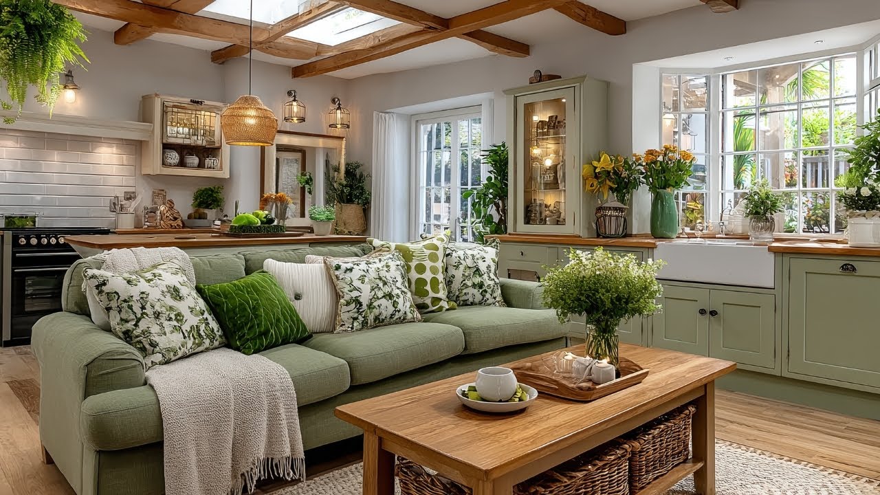 Уютный и милый тур по маленькому английскому зелёному коттеджу | Потрясающий декор винтажного фер...