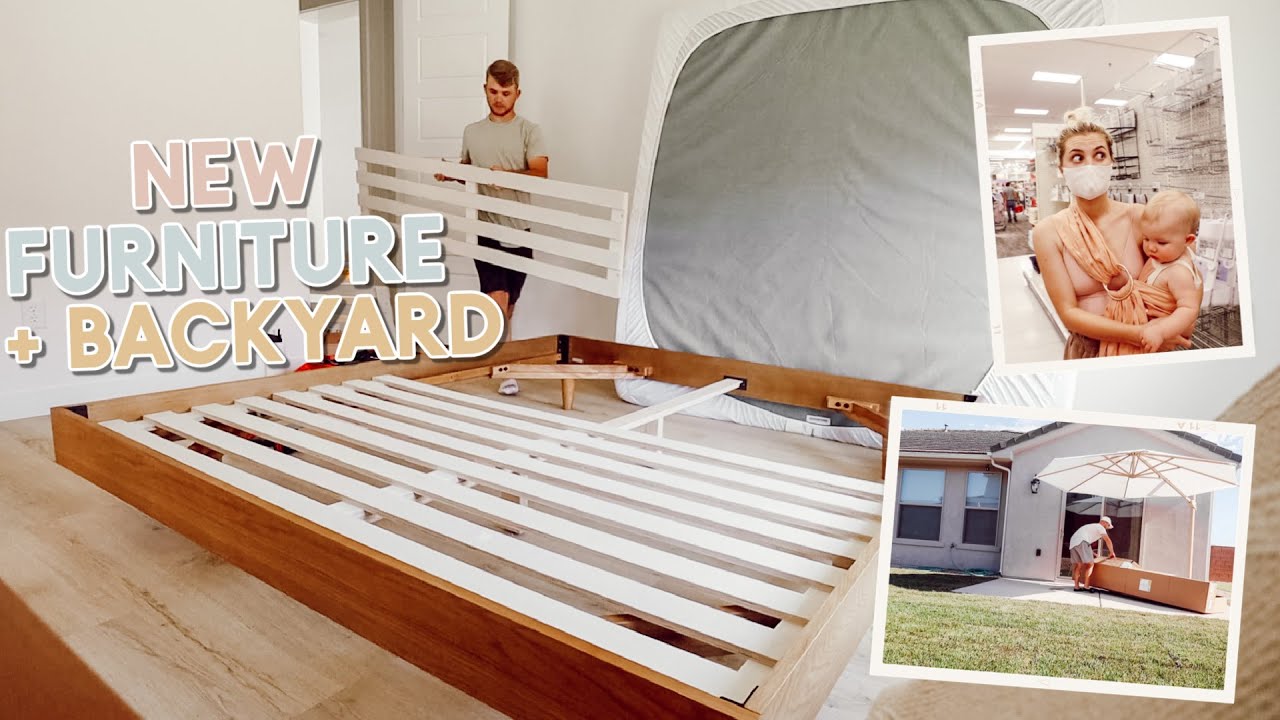 putting together furniture + new backyard tour + target haul!