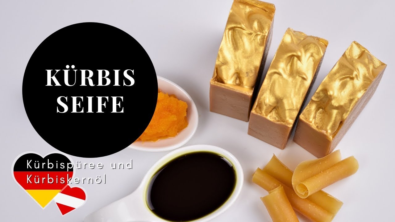 Kürbisseife selber machen mit frischem Kürbispüree - Seife sieden mit Fräulein Winter