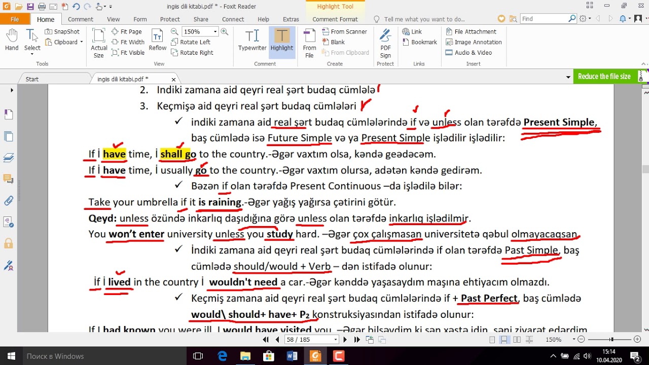 Conditional Sentences   Şərt budaq cümlələri və zamana aid testlərin izahı