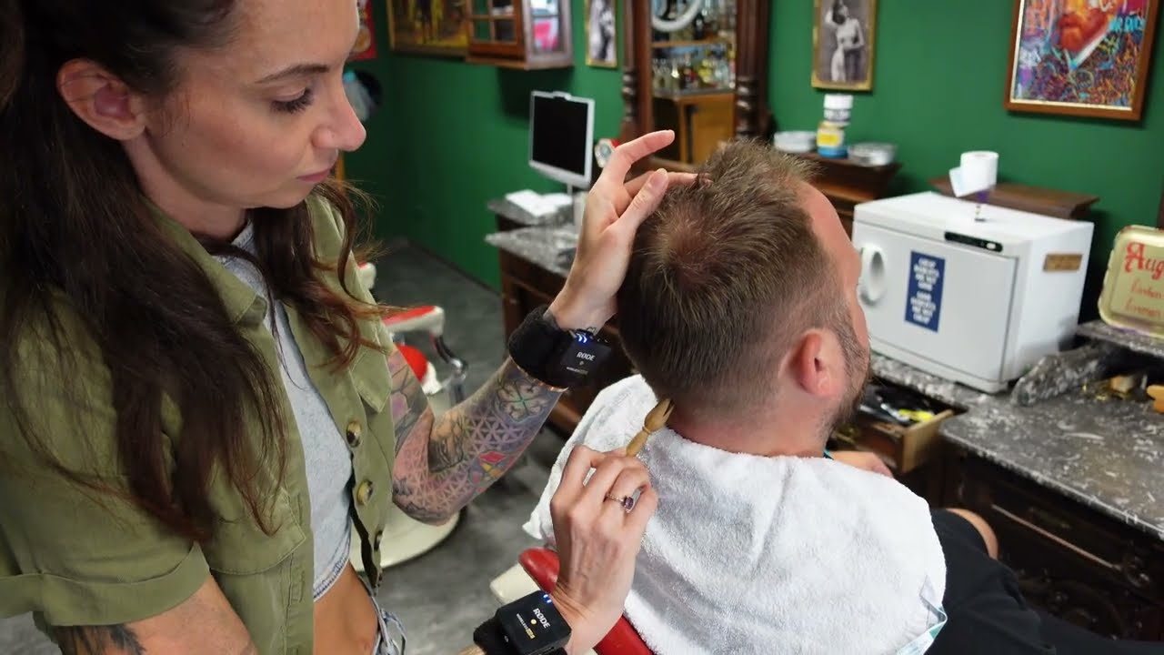 ASMR Female Barber 💕 Sarah’ s intense Hair and Sculp Massage Experience Bliss 🔥